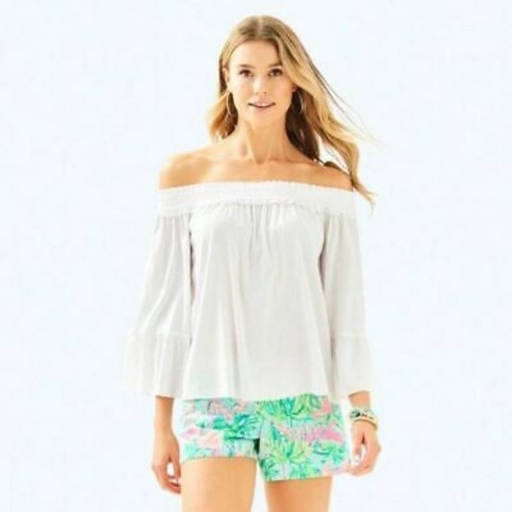 Lilly Pulitzer Moira Top Resort White Size Small